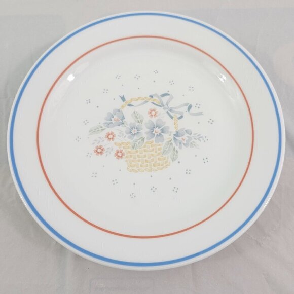 Corelle COUNTRY CORNFLOWER Blue Ribbon Basket Salad Luncheon Plates - Set of 5 - Picture 12 of 16